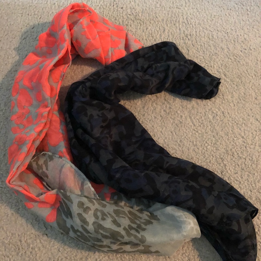 Two large neck scarfs